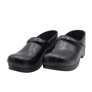 Dansko Shoes Mens Size 12 Black Leather Clog Slip On Comfort Work Non Slip